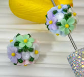 16mm Fancy Clay Daisy and Stone Beads